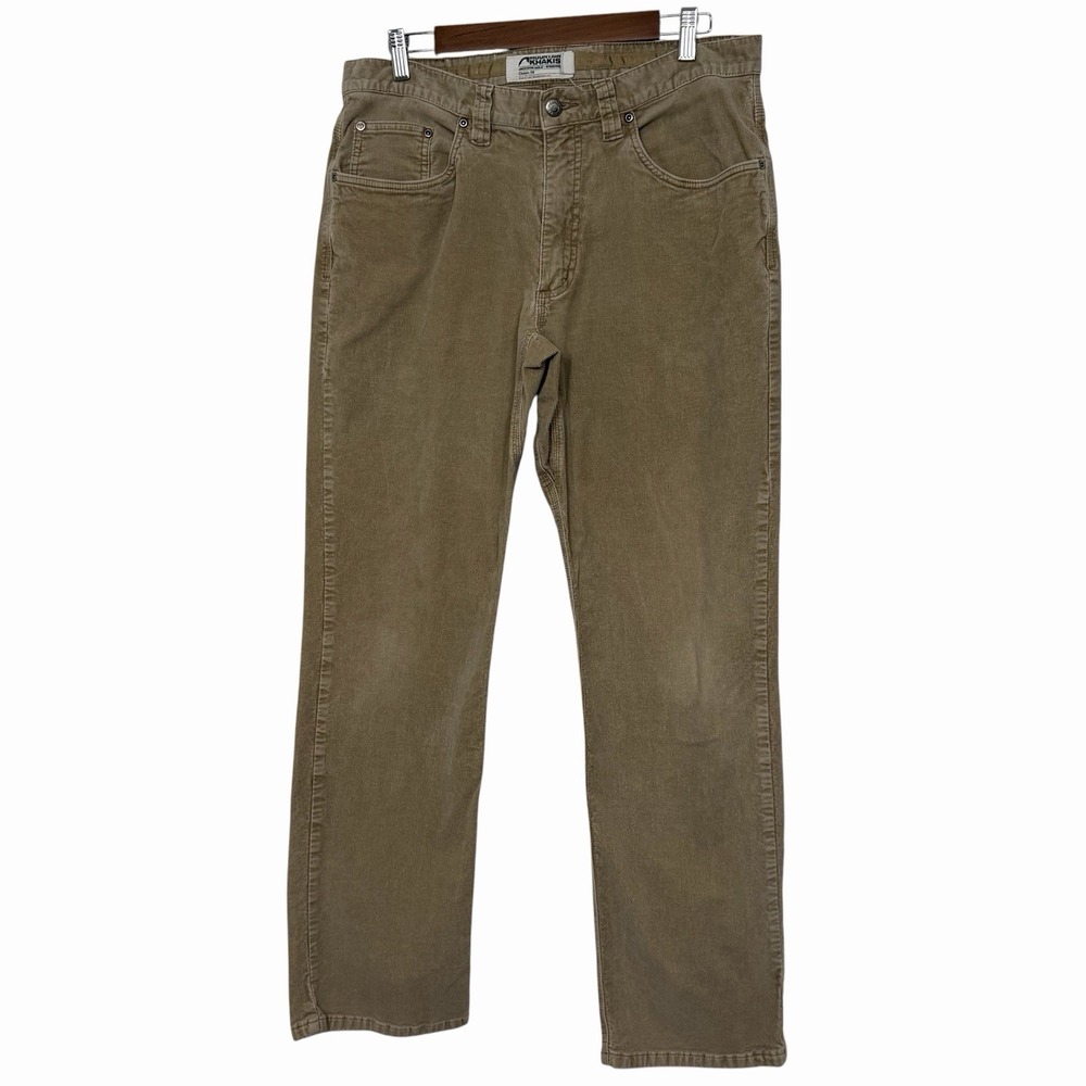 Mountain Khaki Mens Canyon Cord Pant Classic Fit Tan Stretch Sz 35 Inseam 31